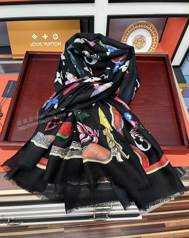 Louis Vuitton圍巾 路易威登女士保暖圍巾披肩 LV高品質2021最新款戒指絨長巾  mmj1541